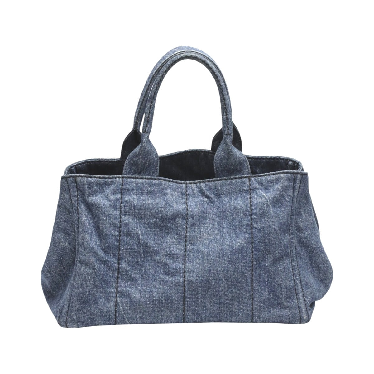 PRADA Tote Bag 1BG439 denim blue Tote Bag Canapa Women Used Authentic