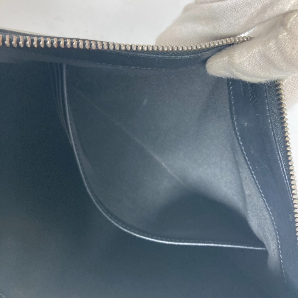 BURBERRY Clutch bag leather black TB logo mens Used Authentic