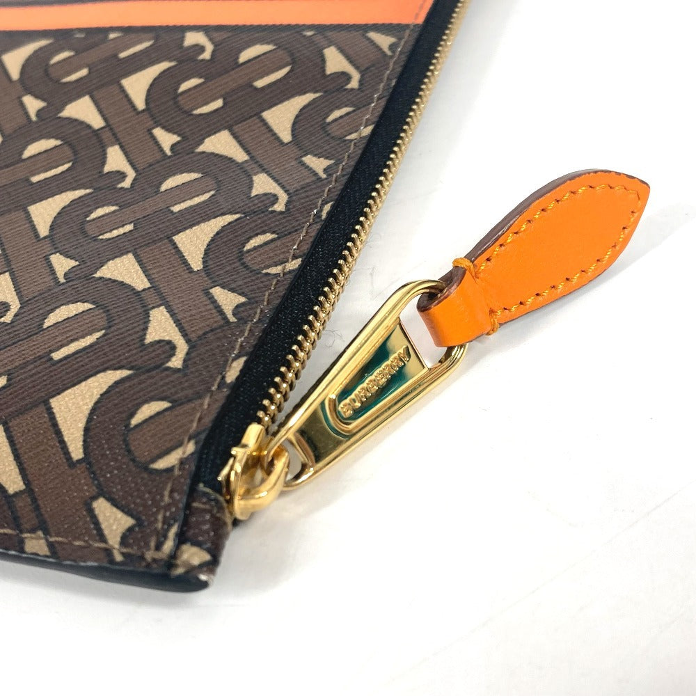 BURBERRY Clutch bag leather Brown TB logo unisex(Unisex) Used Authentic