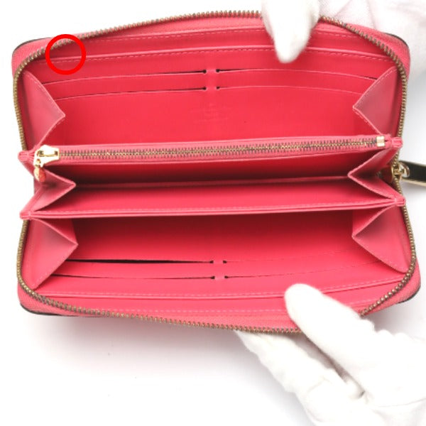 LOUIS VUITTON Long Wallet Purse M93202 Monogram Vernis Rose rich Zip Around Vernis Zippy wallet Women Used Authentic