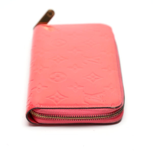 LOUIS VUITTON Long Wallet Purse M93202 Monogram Vernis Rose rich Zip Around Vernis Zippy wallet Women Used Authentic