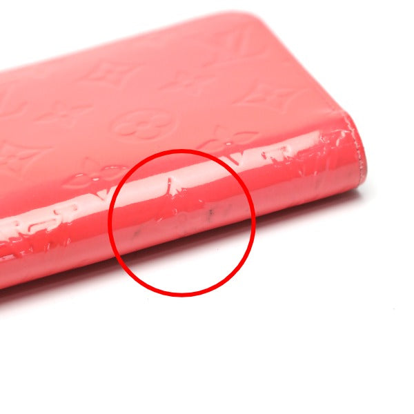 LOUIS VUITTON Long Wallet Purse M93202 Monogram Vernis Rose rich Zip Around Vernis Zippy wallet Women Used Authentic