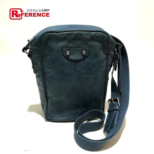 BALENCIAGA Shoulder Bag 272861 leather Light blue Crossbody Classic reporter mens(Unisex) Used Authentic