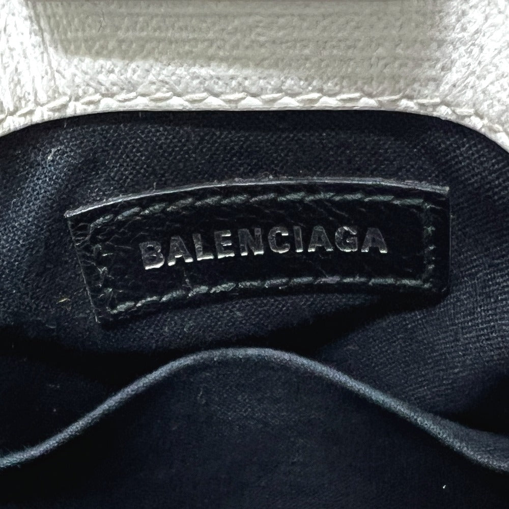 BALENCIAGA Tote Bag 593826 leather white Everyday Shopping Phone Shoulder Women Used Authentic