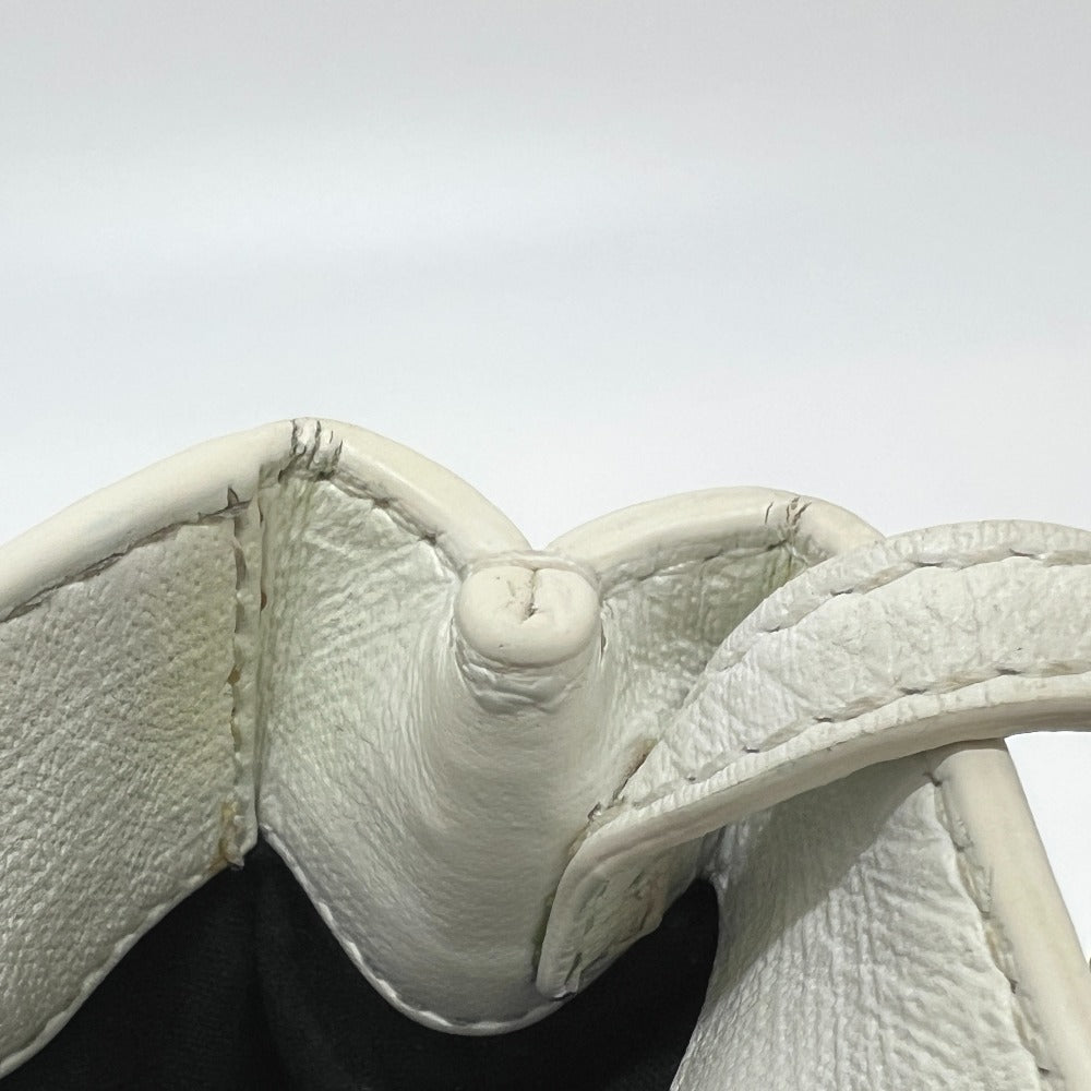 BALENCIAGA Tote Bag 593826 leather white Everyday Shopping Phone Shoulder Women Used Authentic