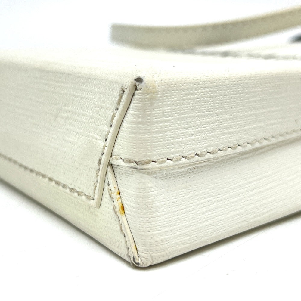 BALENCIAGA Tote Bag 593826 leather white Everyday Shopping Phone Shoulder Women Used Authentic