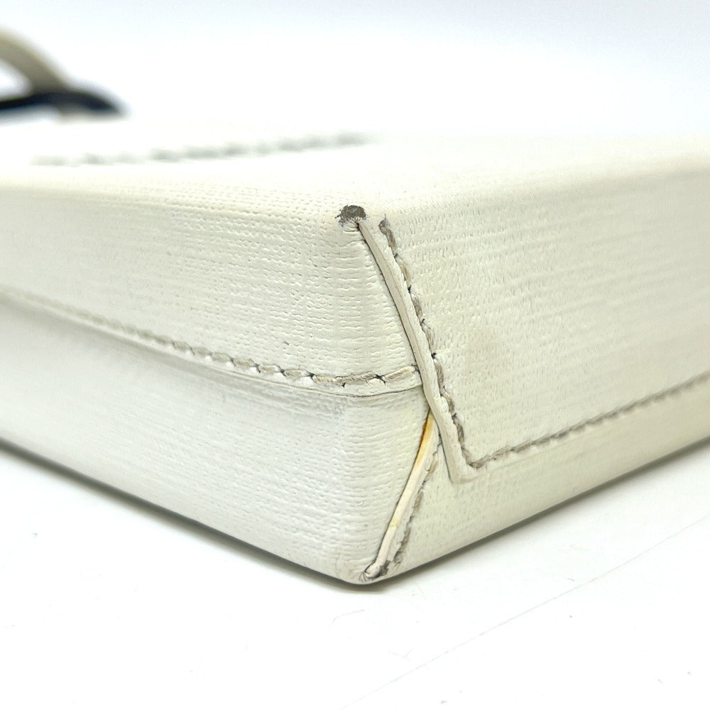BALENCIAGA Tote Bag 593826 leather white Everyday Shopping Phone Shoulder Women Used Authentic