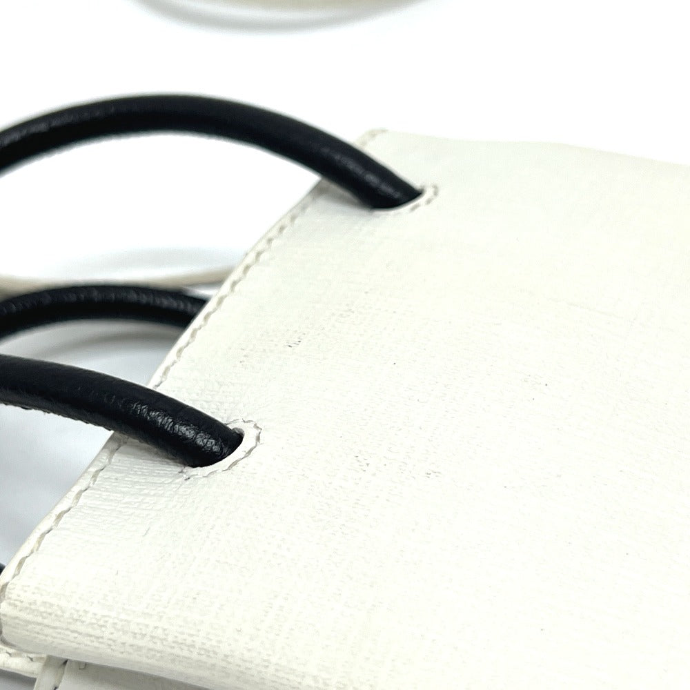 BALENCIAGA Tote Bag 593826 leather white Everyday Shopping Phone Shoulder Women Used Authentic