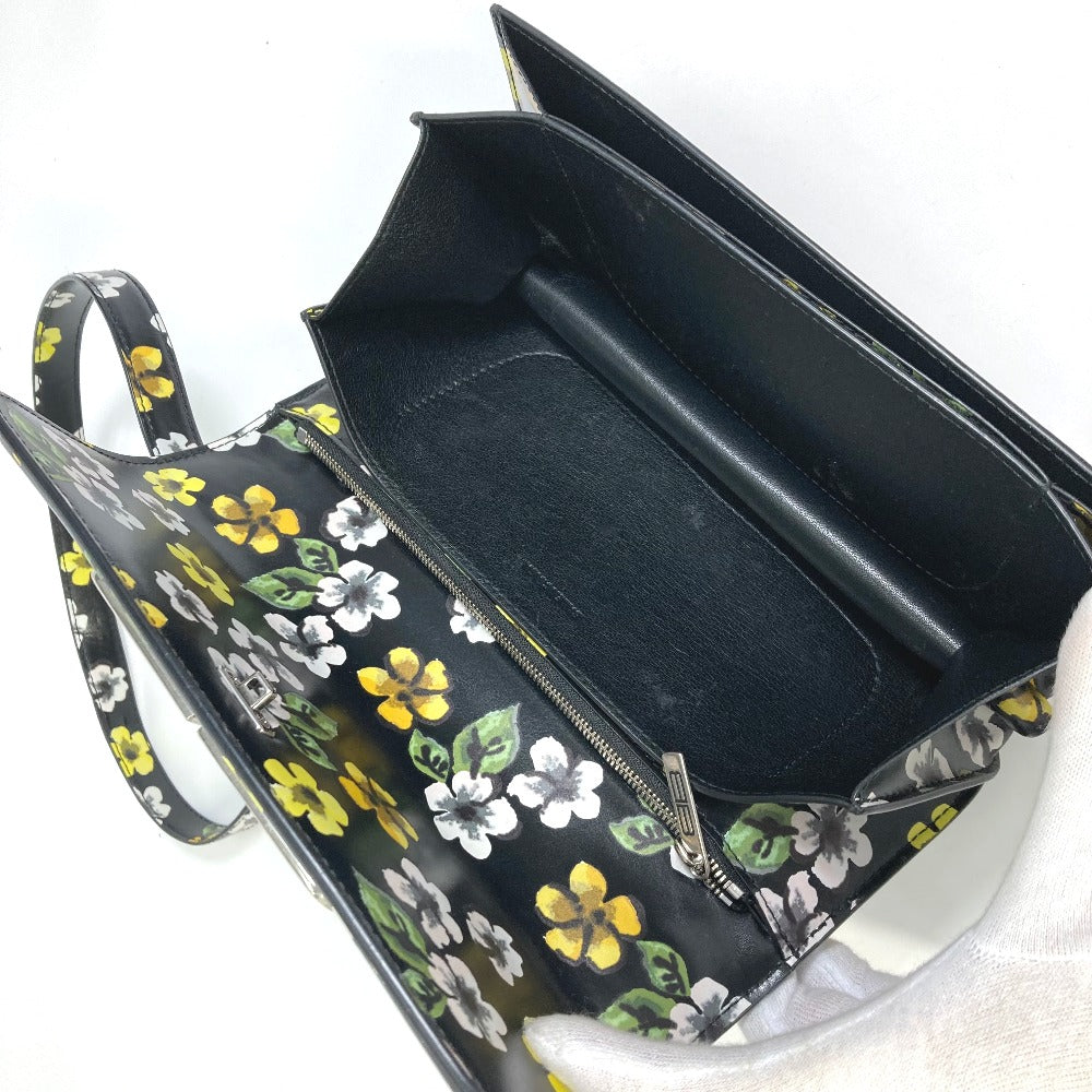 BALENCIAGA Shoulder Bag 674693 leather black GOSSIP gossip flower Women Used Authentic