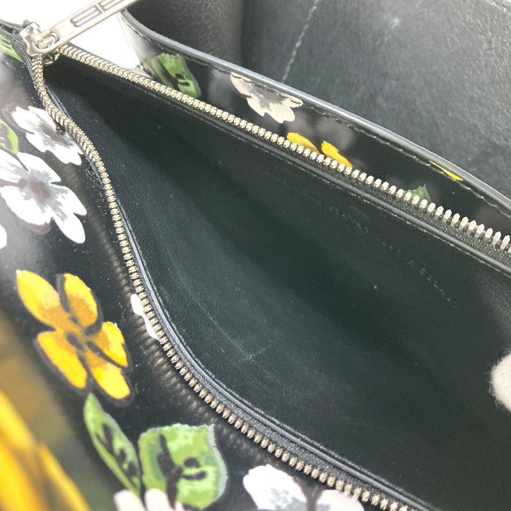 BALENCIAGA Shoulder Bag 674693 leather black GOSSIP gossip flower Women Used Authentic