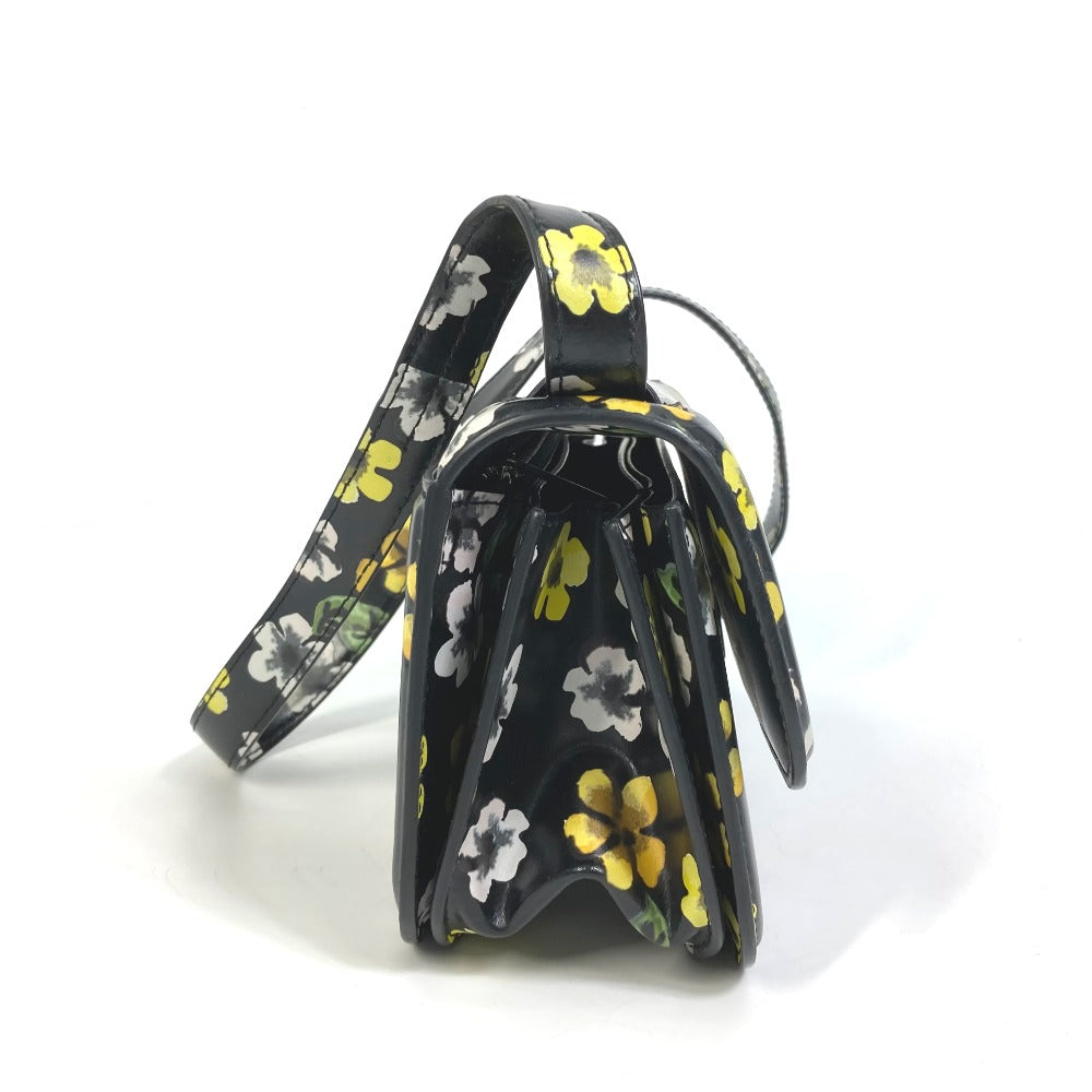 BALENCIAGA Shoulder Bag 674693 leather black GOSSIP gossip flower Women Used Authentic
