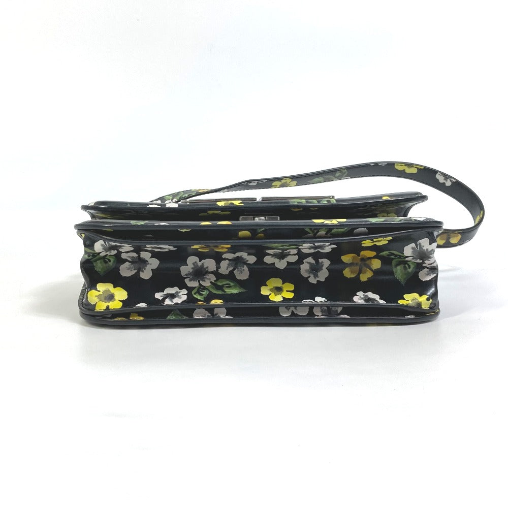 BALENCIAGA Shoulder Bag 674693 leather black GOSSIP gossip flower Women Used Authentic