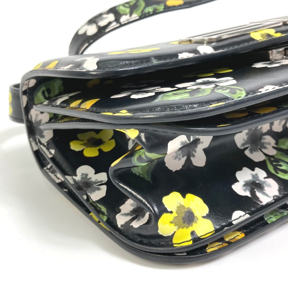 BALENCIAGA Shoulder Bag 674693 leather black GOSSIP gossip flower Women Used Authentic