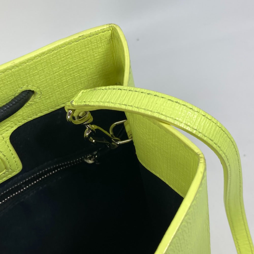 BALENCIAGA Tote Bag 568817 leather yellow Shoulder Bag Crossbody Shopping tote XS Women Used Authentic