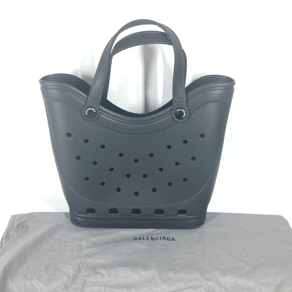 BALENCIAGA Tote Bag 702266 rubber black Crocs collaboration Rubber Large Tote Bag
