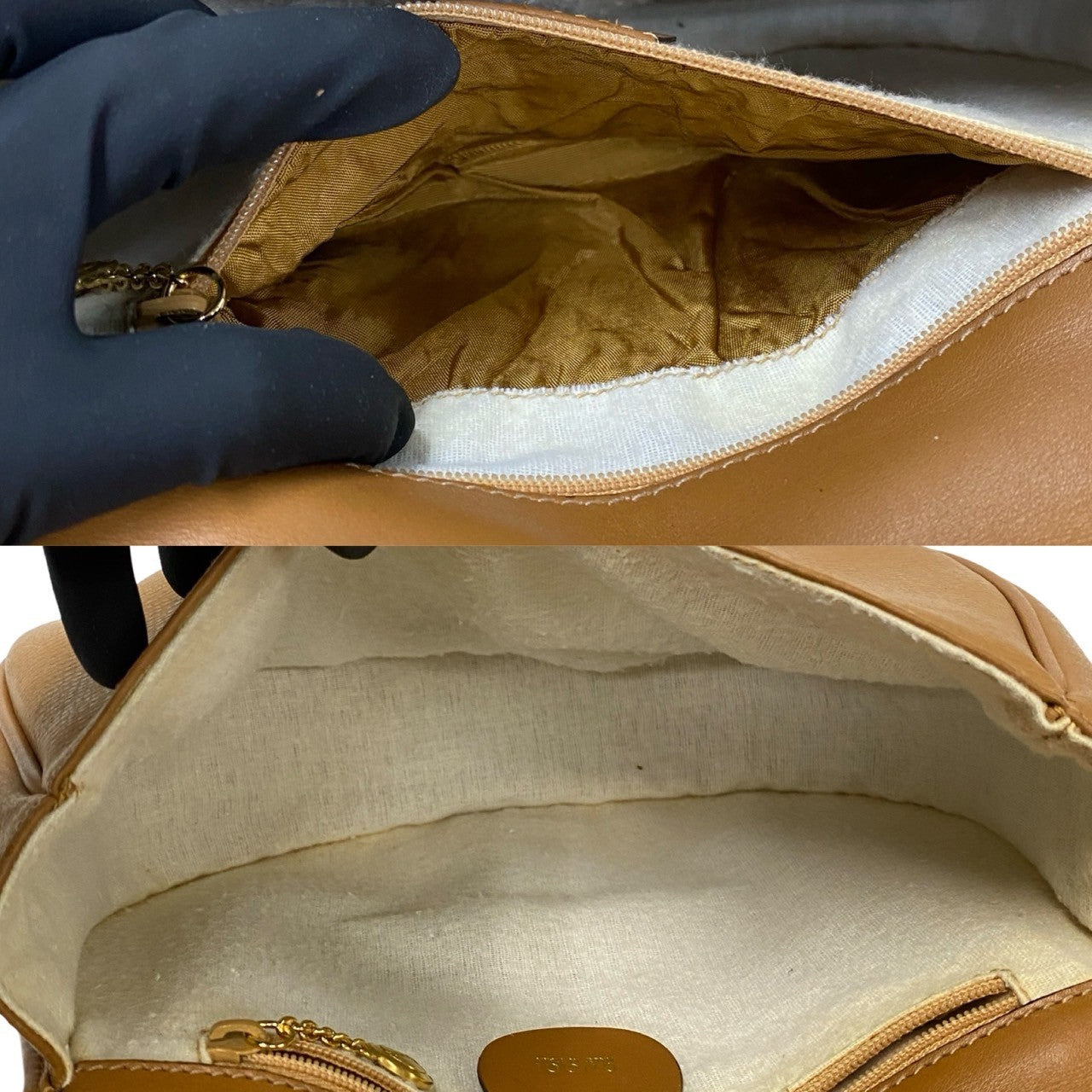 GUCCI Shoulder Bag leather Brown GG logo Women Used Authentic