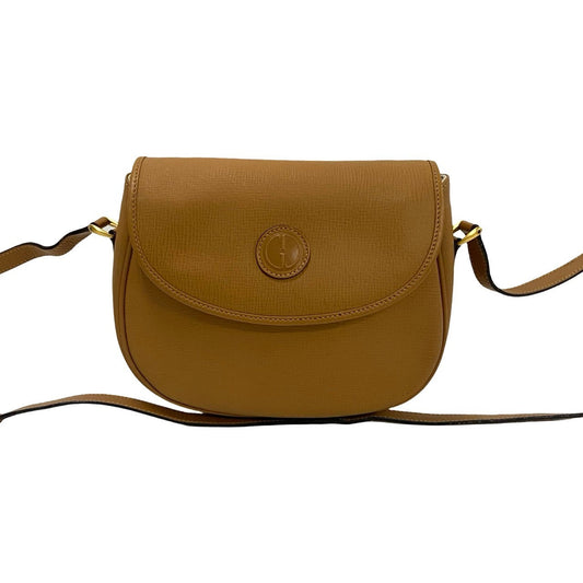 GUCCI Shoulder Bag leather Brown GG logo Women Used Authentic