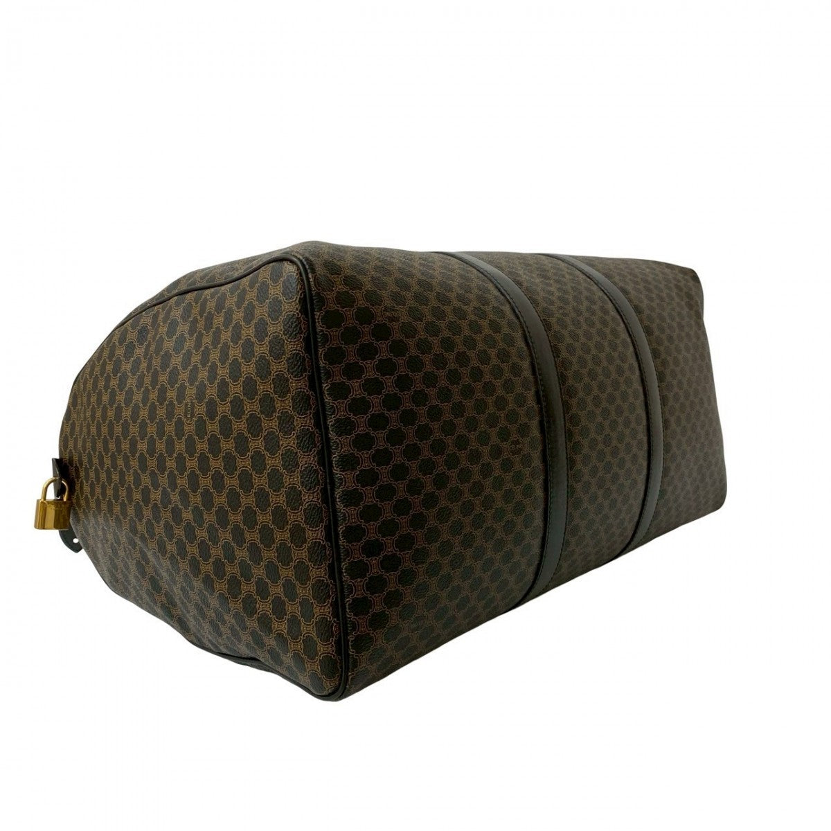 CELINE Boston Duffel bag Leather, PVC black Macadam Blason Triomphe Pattern Women Used Authentic