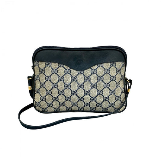 GUCCI Shoulder Bag leather Navy