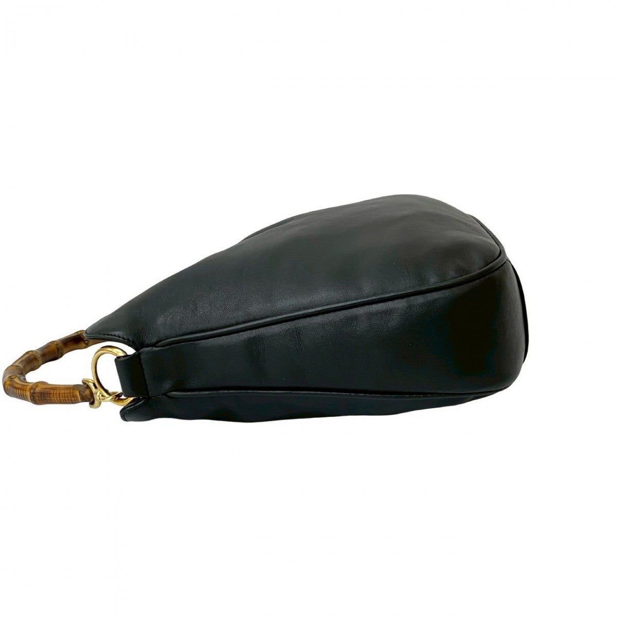 GUCCI Handbag leather black Bamboo Women Used Authentic
