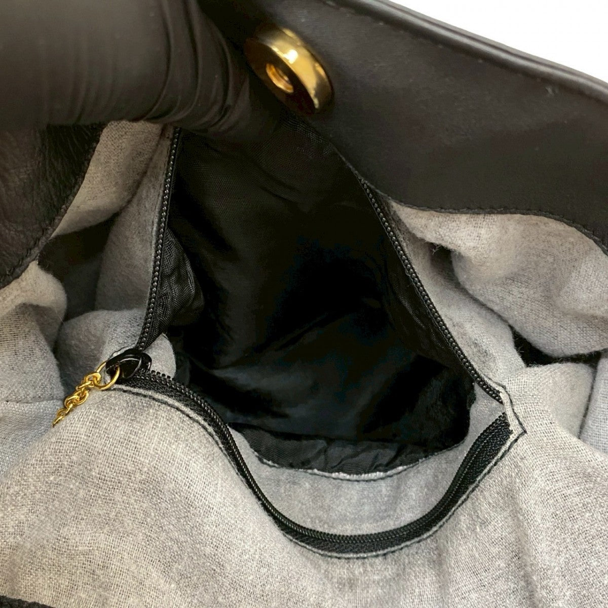 GUCCI Shoulder Bag Leather, Bamboo black Bamboo Women Used Authentic