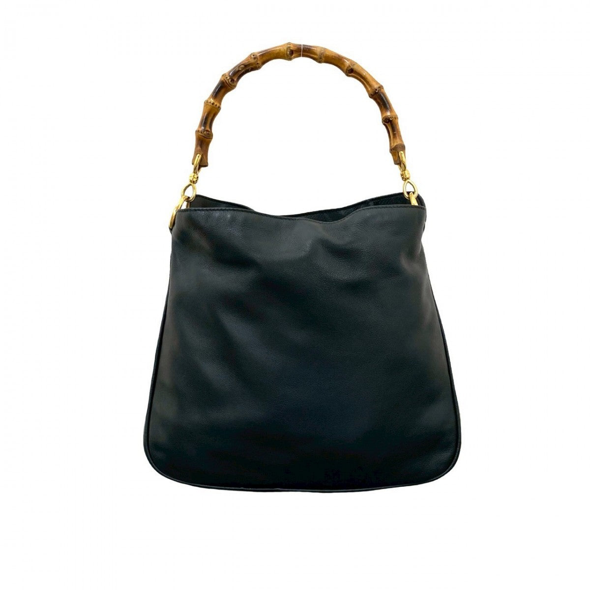 GUCCI Shoulder Bag Leather, Bamboo black Bamboo Women Used Authentic