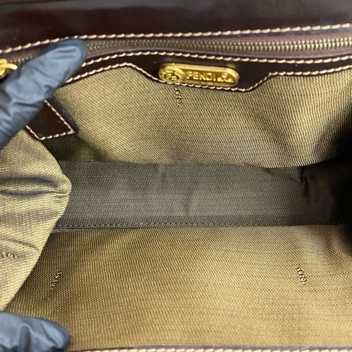 FENDI Handbag leather Brown