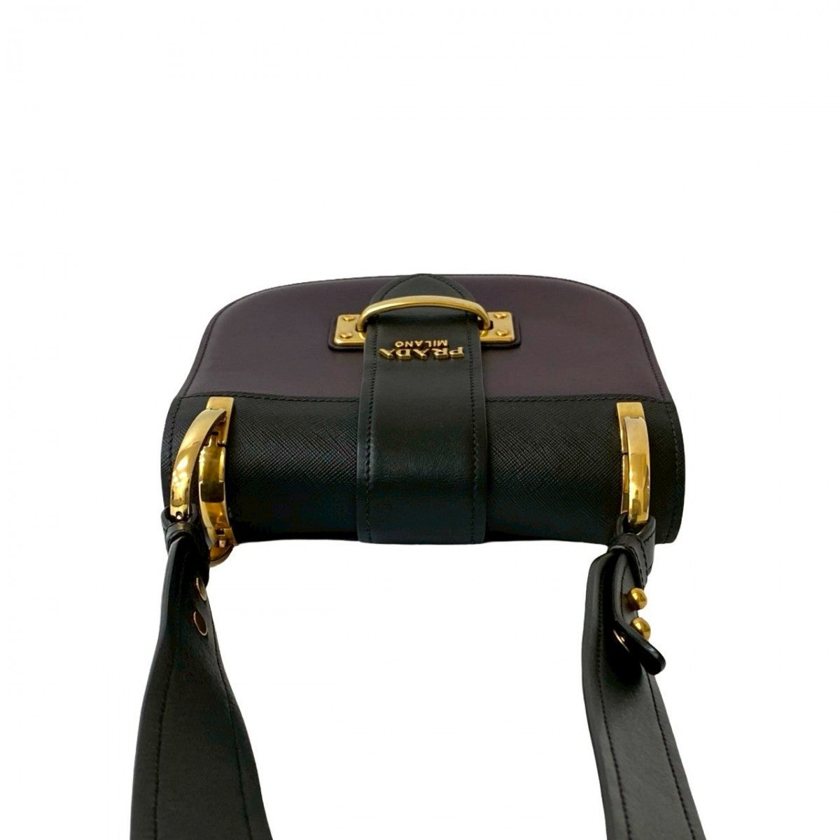 PRADA Shoulder Bag leather black Kaye