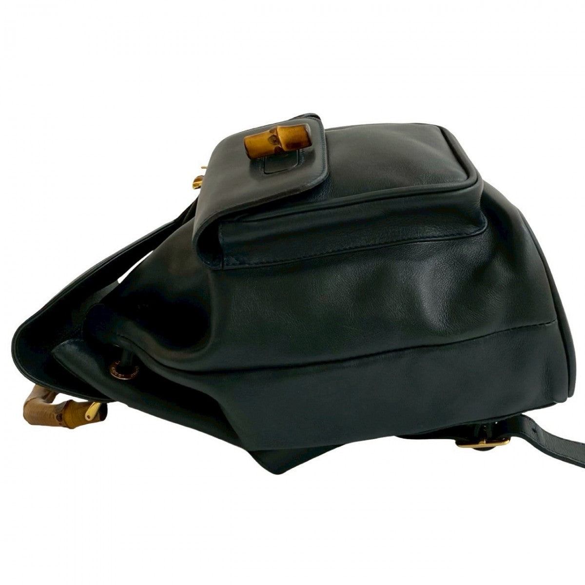 GUCCI Backpack leather Navy Bamboo