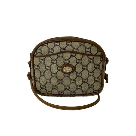 GUCCI Shoulder Bag Leather, PVC Brown gucci plus Women Used Authentic