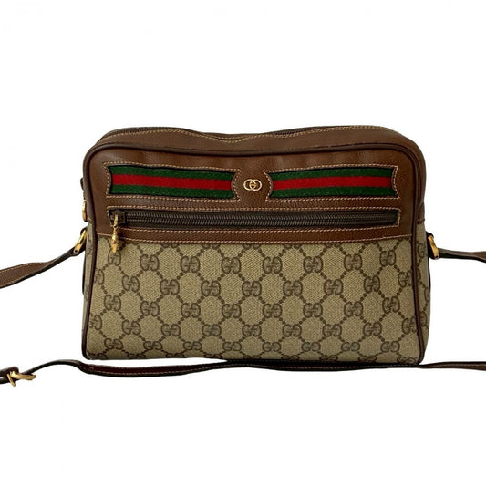GUCCI Shoulder Bag leather Brown Sherry line