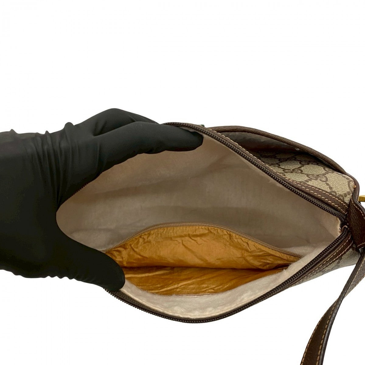 GUCCI Shoulder Bag leather Brown