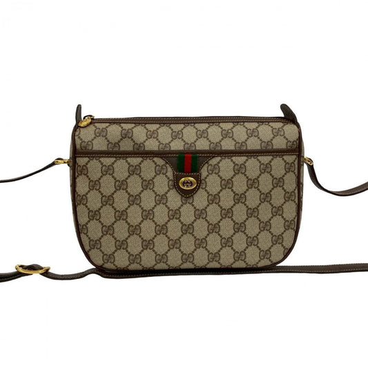 GUCCI Shoulder Bag leather Brown