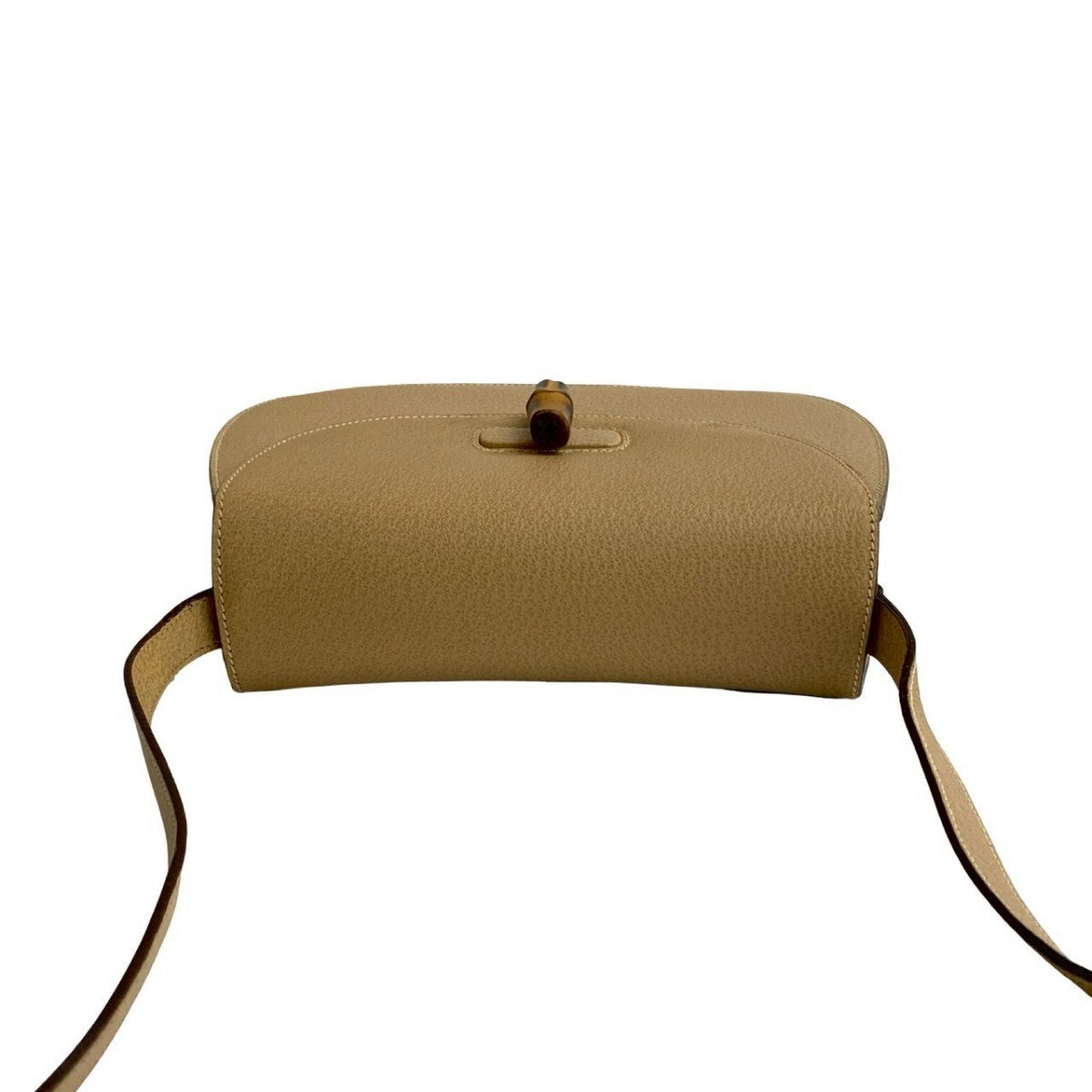 GUCCI Shoulder Bag leather beige Bamboo