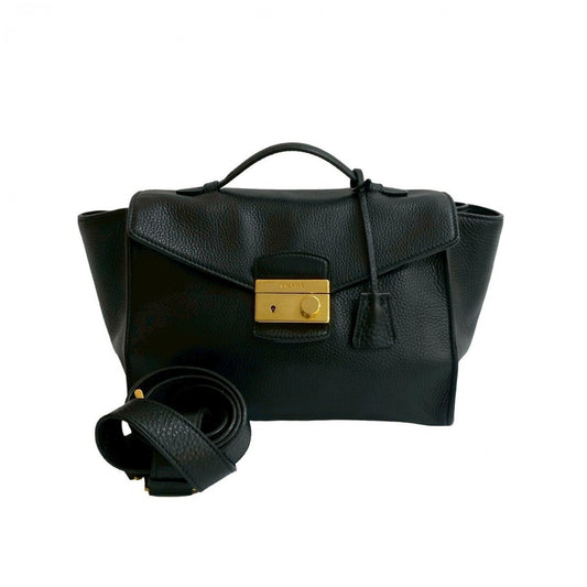 PRADA Shoulder Bag leather black