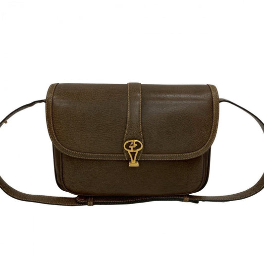 GUCCI Shoulder Bag leather Brown