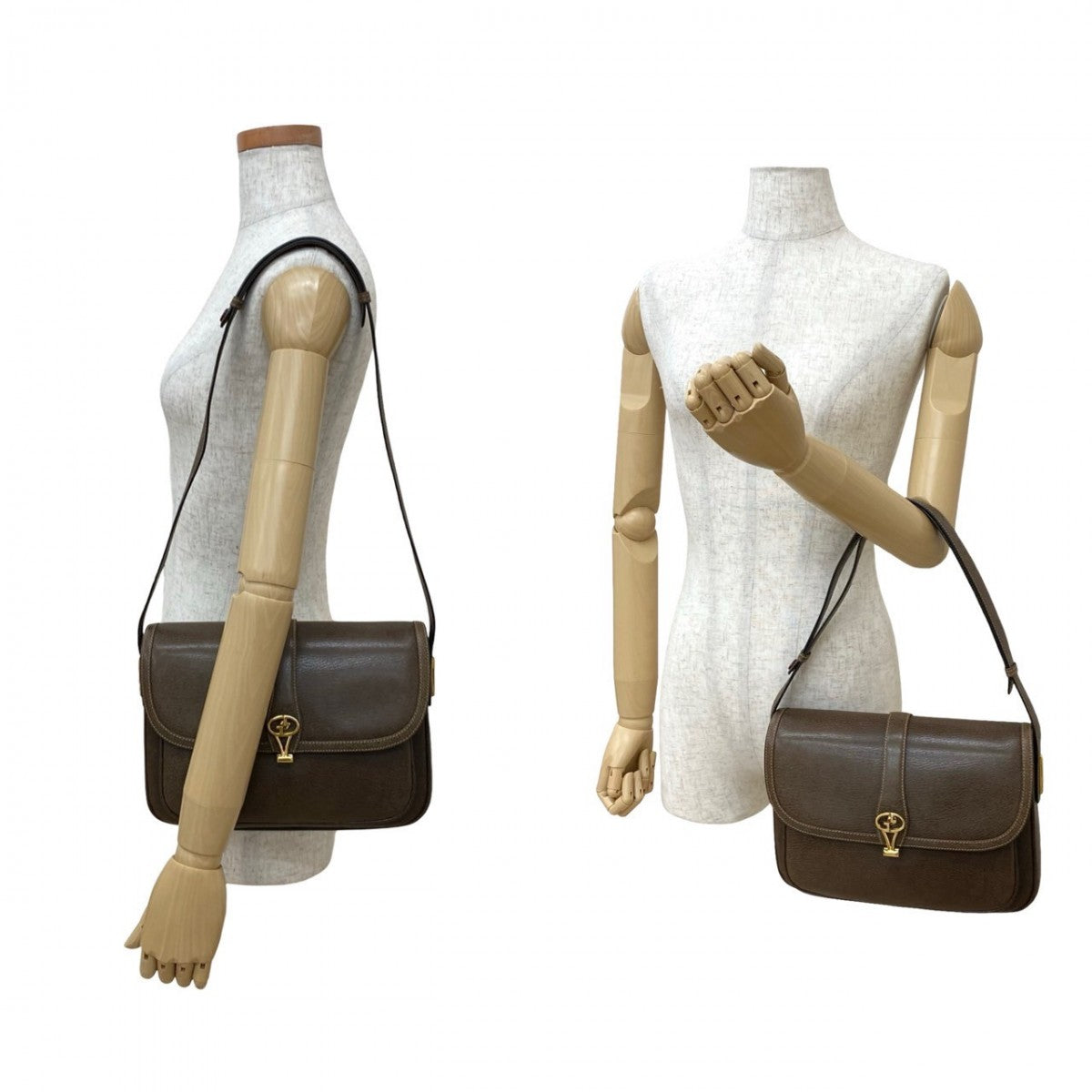 GUCCI Shoulder Bag leather Brown