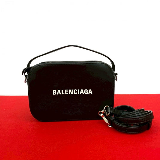 BALENCIAGA Shoulder Bag leather black Everyday camera bag S