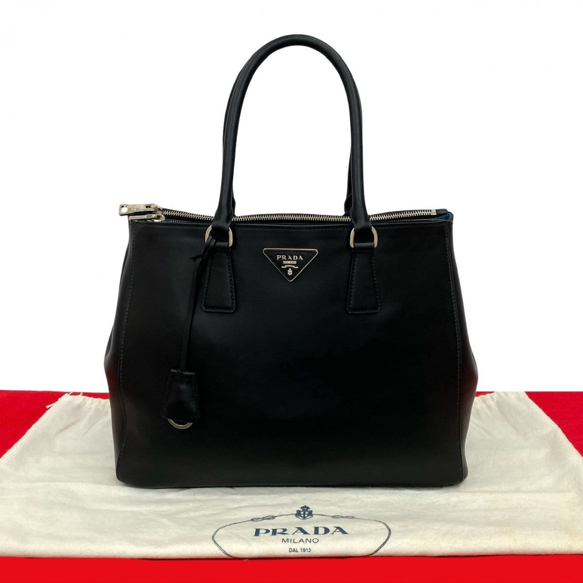 PRADA Handbag leather black