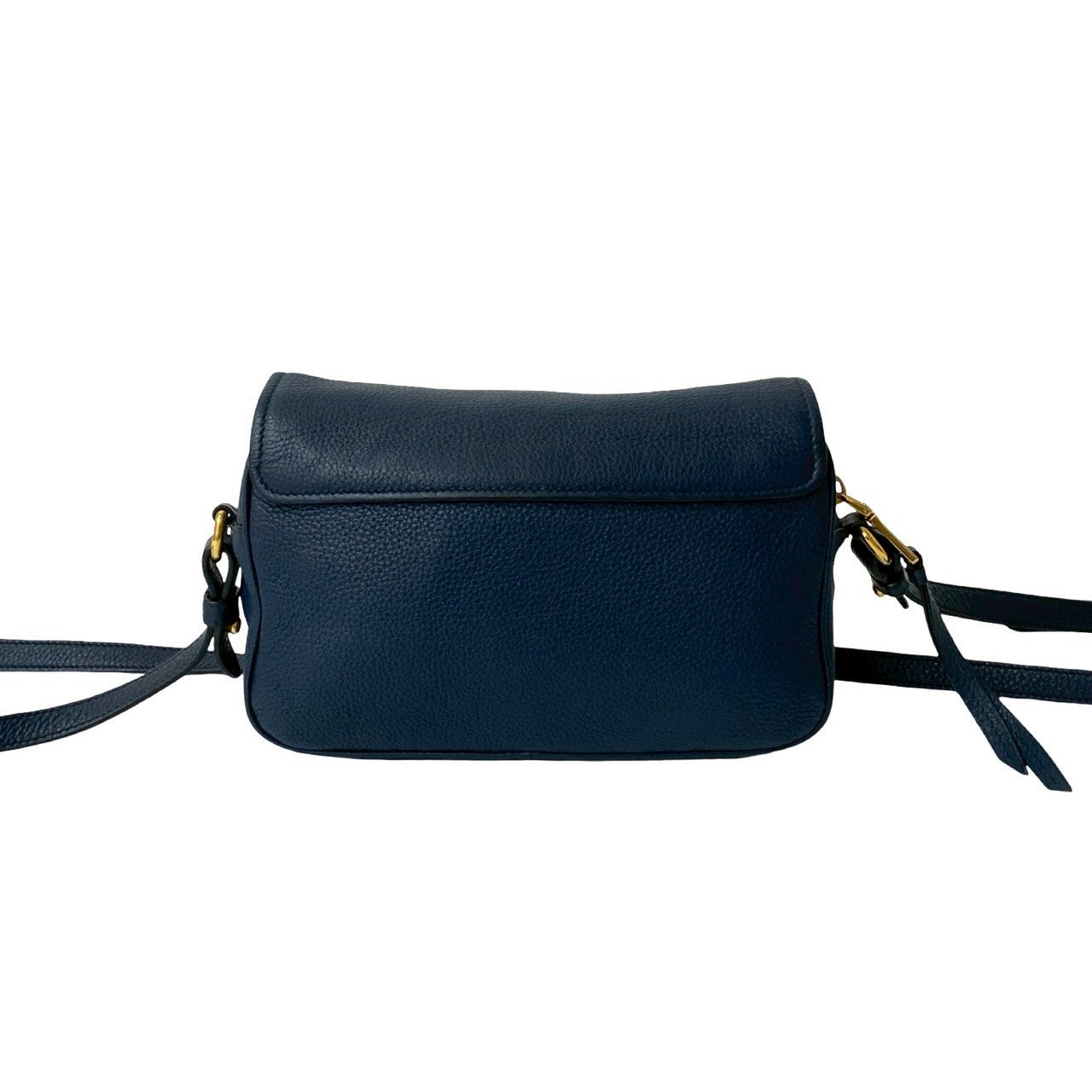 PRADA Shoulder Bag leather Navy