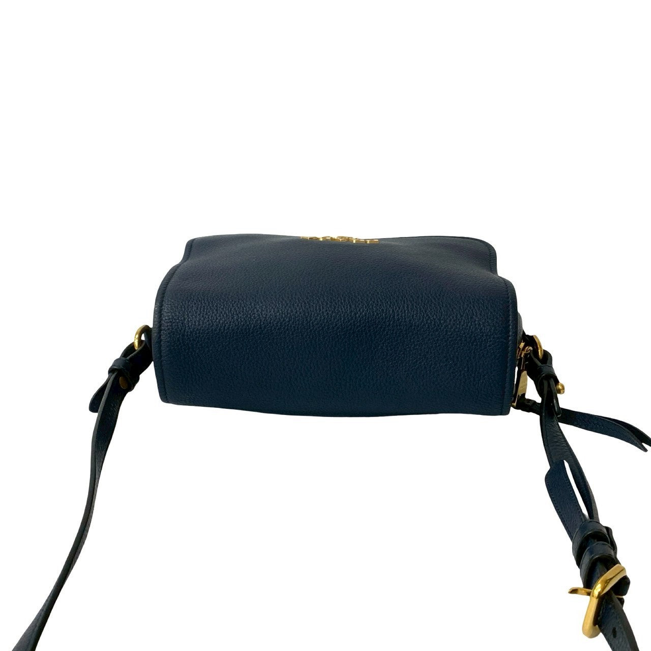 PRADA Shoulder Bag leather Navy