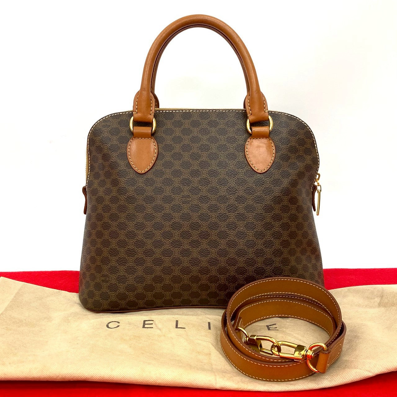 CELINE Shoulder Bag leather Brown