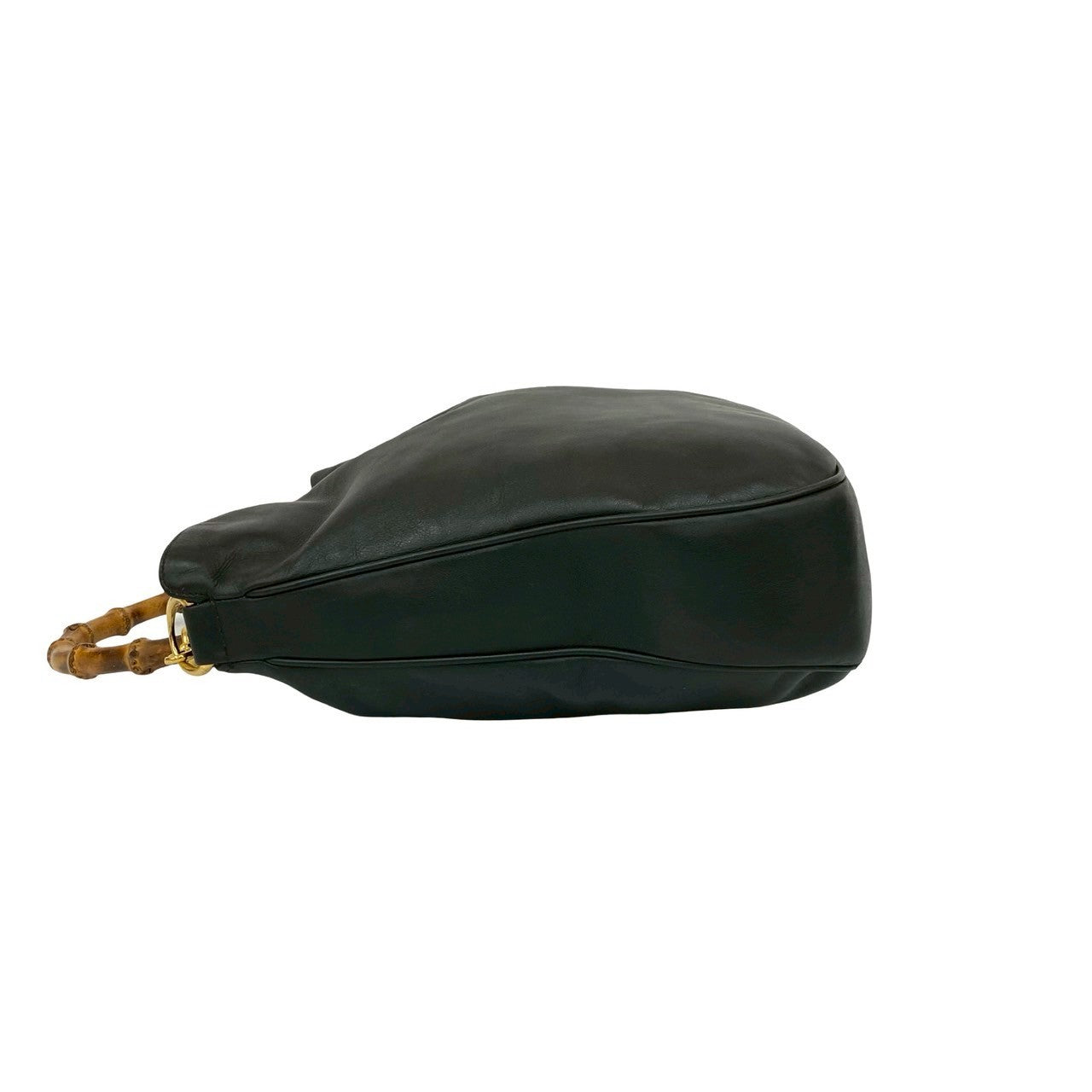 GUCCI Shoulder Bag leather black Bamboo