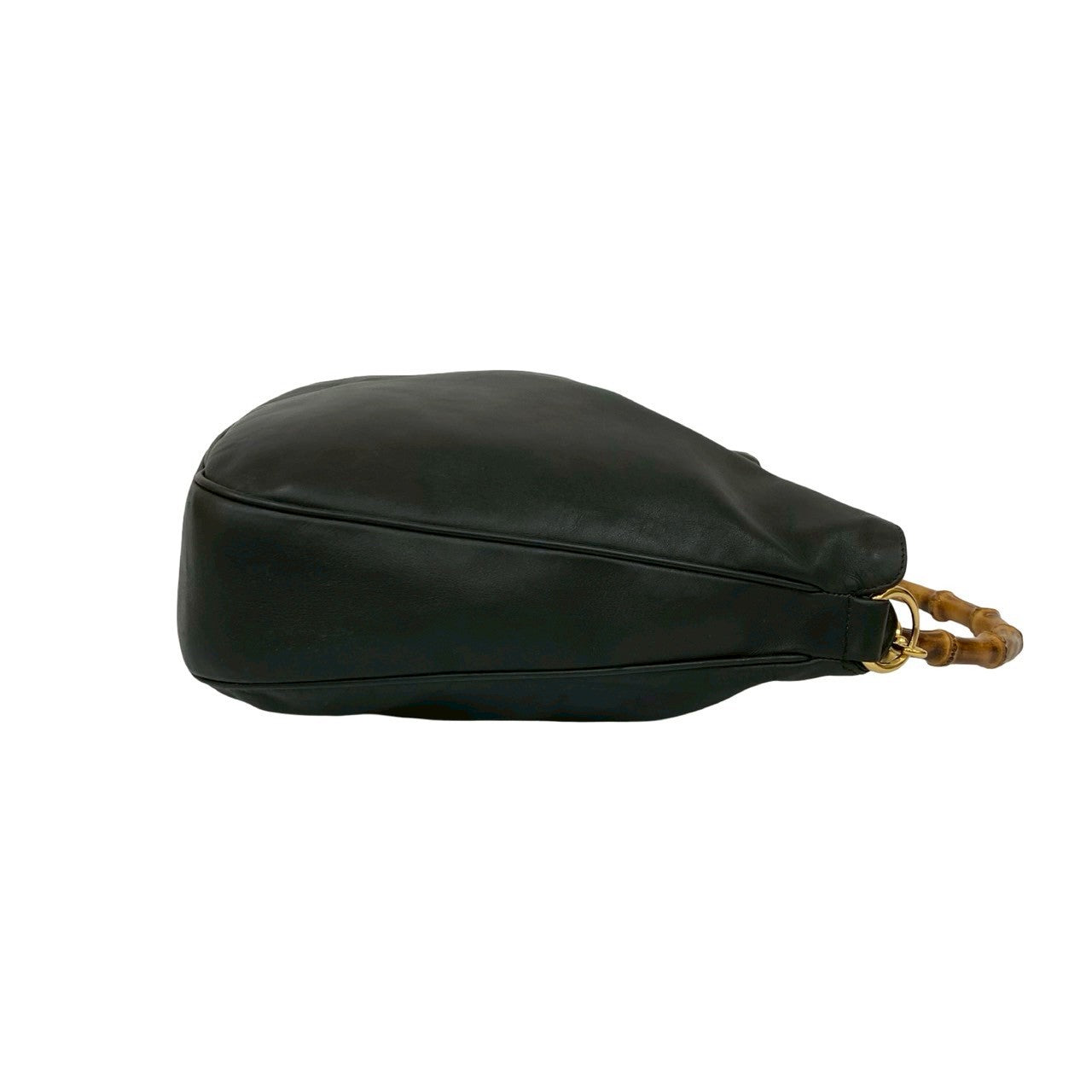 GUCCI Shoulder Bag leather black Bamboo