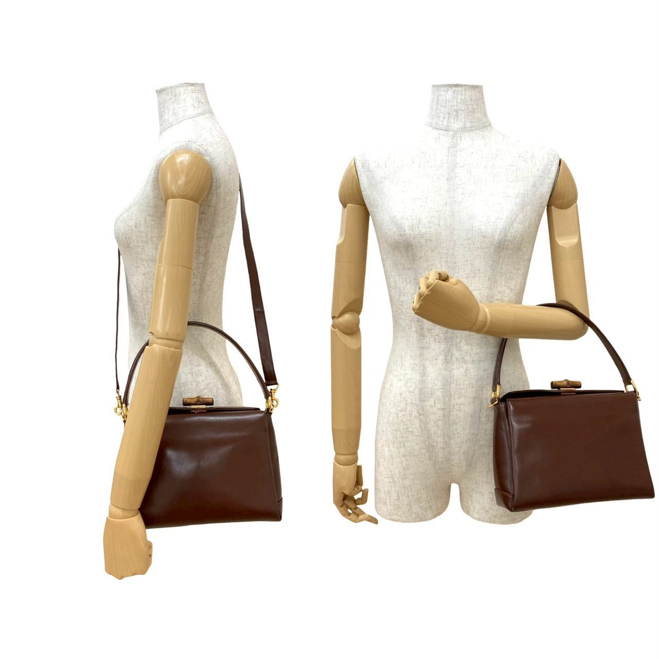 GUCCI Shoulder Bag Bamboo Brown