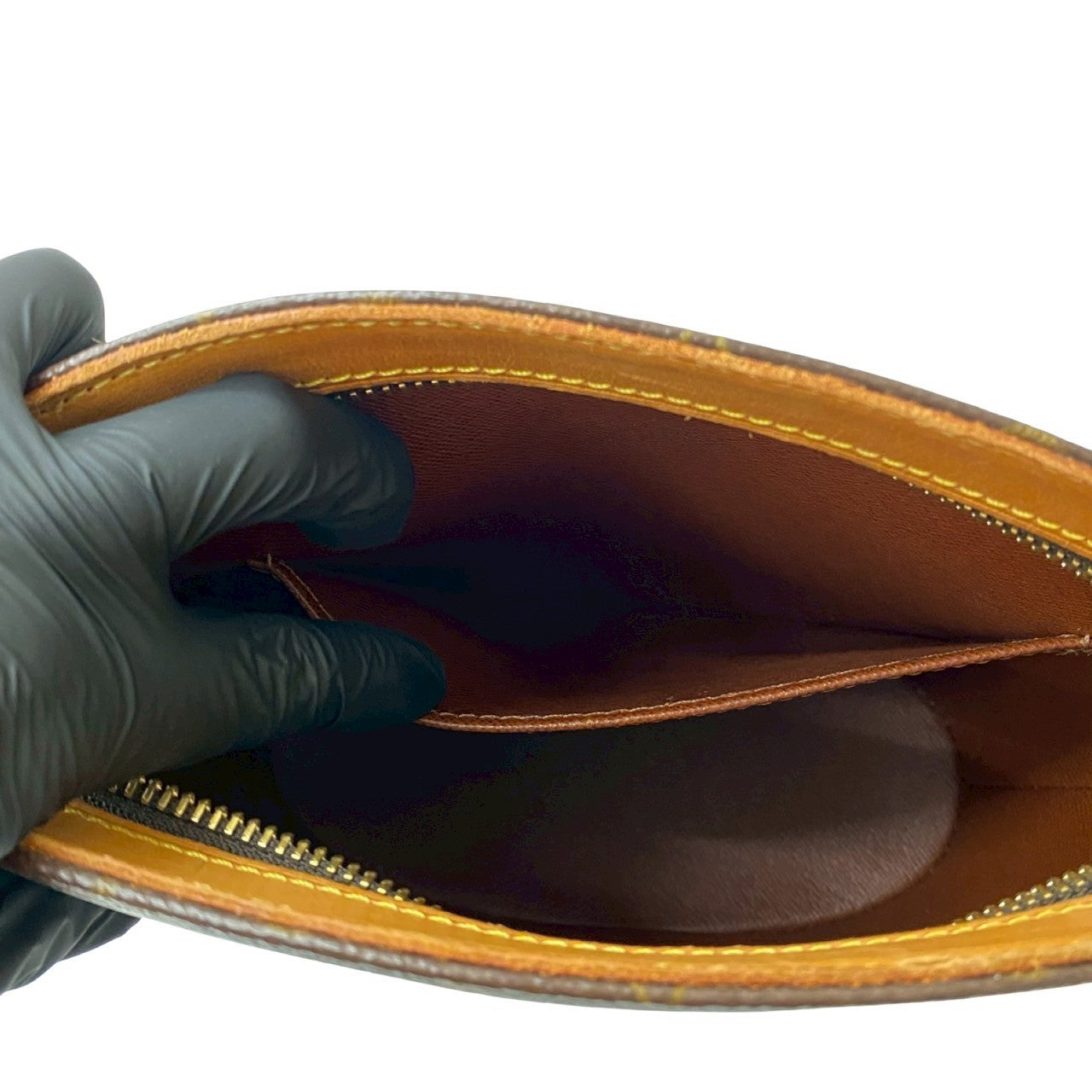 LOUIS VUITTON Shoulder Bag leather Brown Monogram Drouot