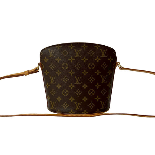 LOUIS VUITTON Shoulder Bag leather Brown Monogram Drouot