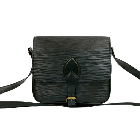 LOUIS VUITTON Shoulder Bag leather black Epi Saint-Cloud