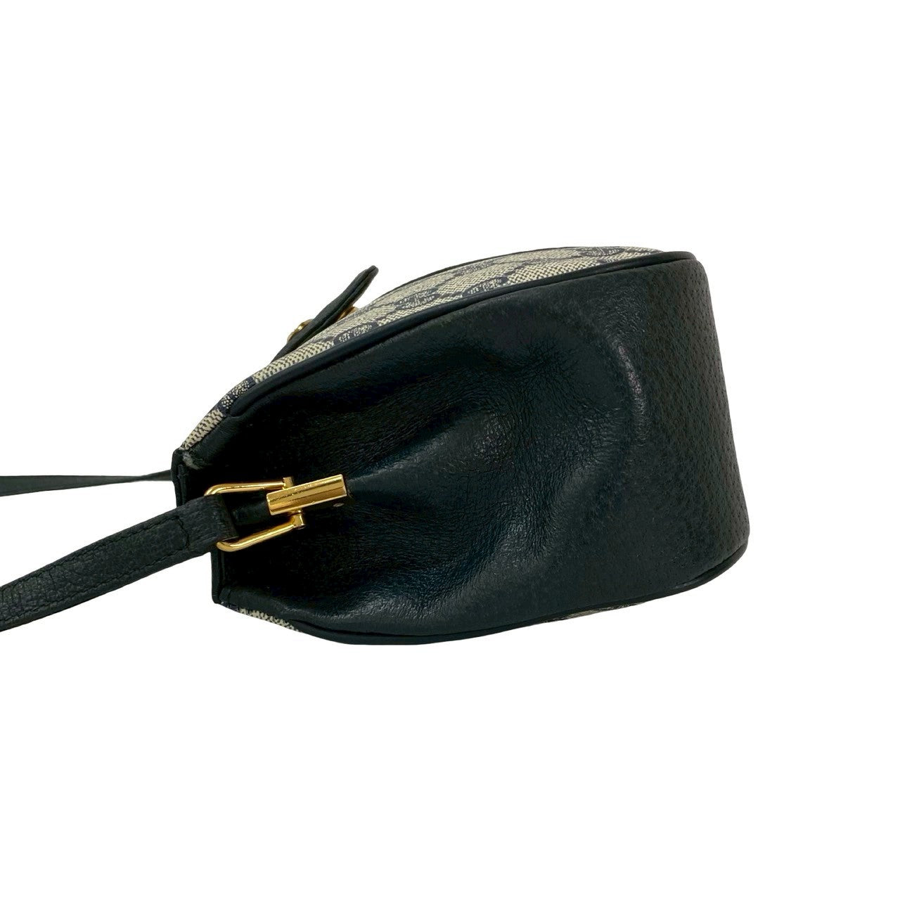 GUCCI Shoulder Bag leather Navy Sherry line