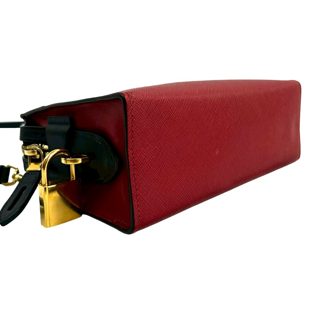 PRADA Shoulder Bag leather black Esplanade